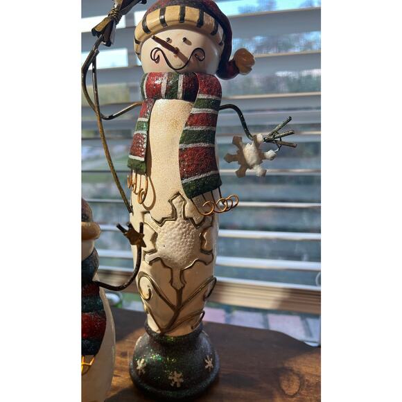 Set of 3 Holiday Winter Christmas Table top Decorative Snowmen Various Sizes - Picture 12 of 12